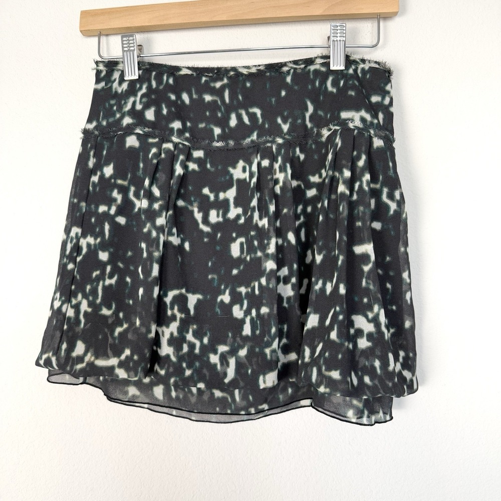 Gap Bubble Hem Mini‎ Skirt Womens 0 Retro Preppy Raw Hem Dark Feminine Chiffon